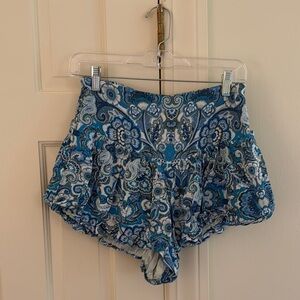 Free People Blue Paisley Women Shorts